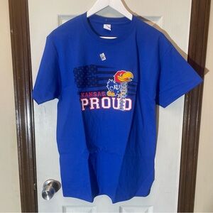 NWT Kansas Jayhawks Hanes Blue Kansas Proud Men's T-Shirt